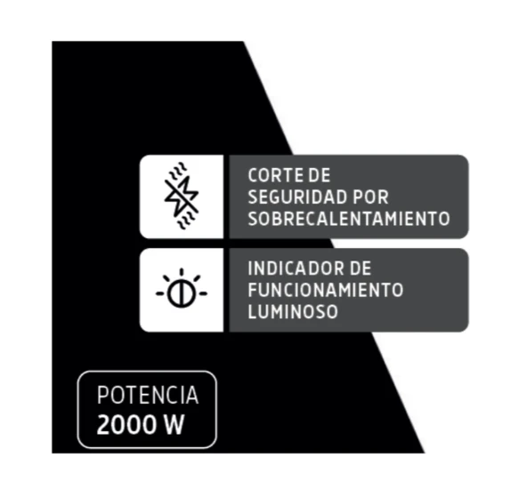 Caloventor Cawb01 color blanco 2000w con termostato Whitenblack