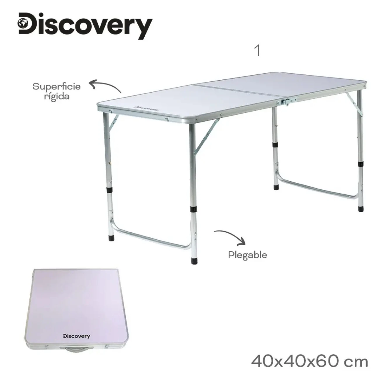 Mesa Camping Discovery Portatil Resistente 120cm