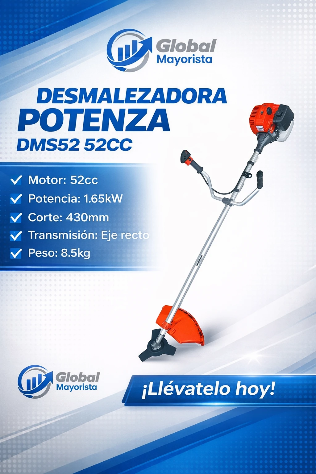 Desmalezadora bordeadora Potenza DMS52 52cc