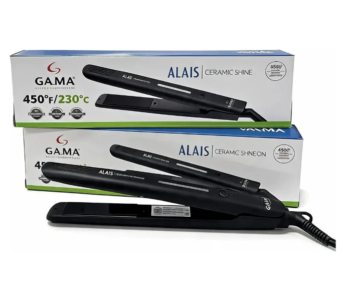 Planchita De Pelo Gama Alais Ceramic Shine Ion Color Negro Italy Professional