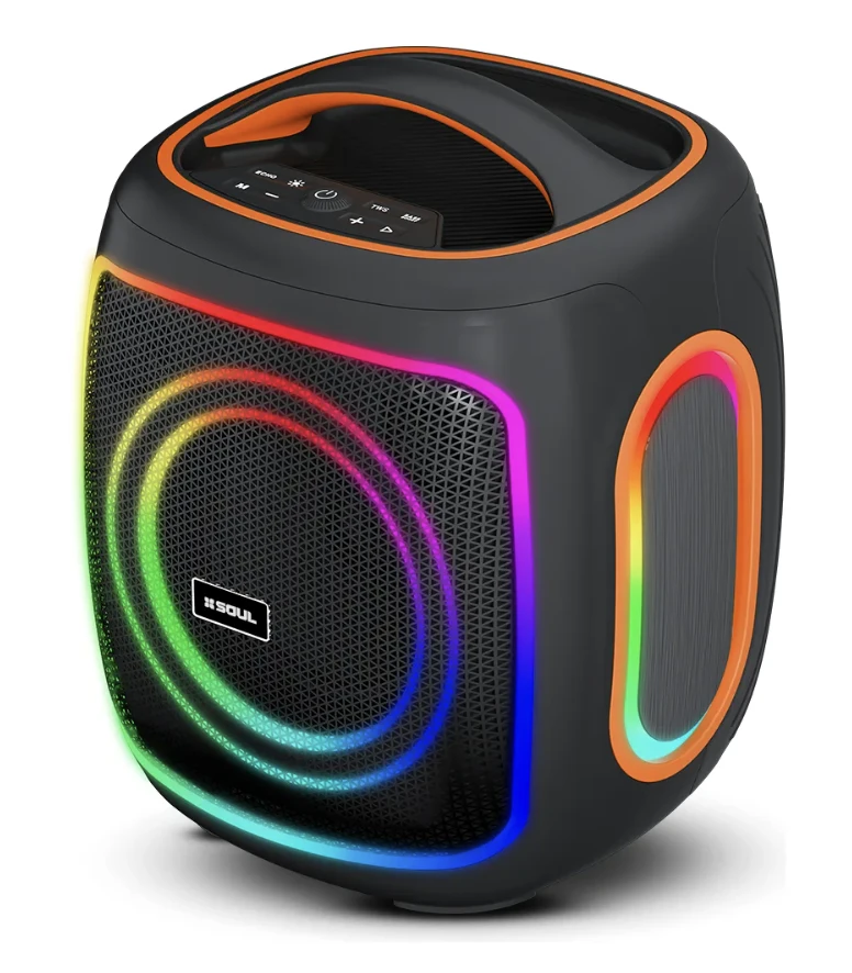 Parlante Inalámbrico Soul Nitro Zone Xm2650 Potente Rgb Color Negro